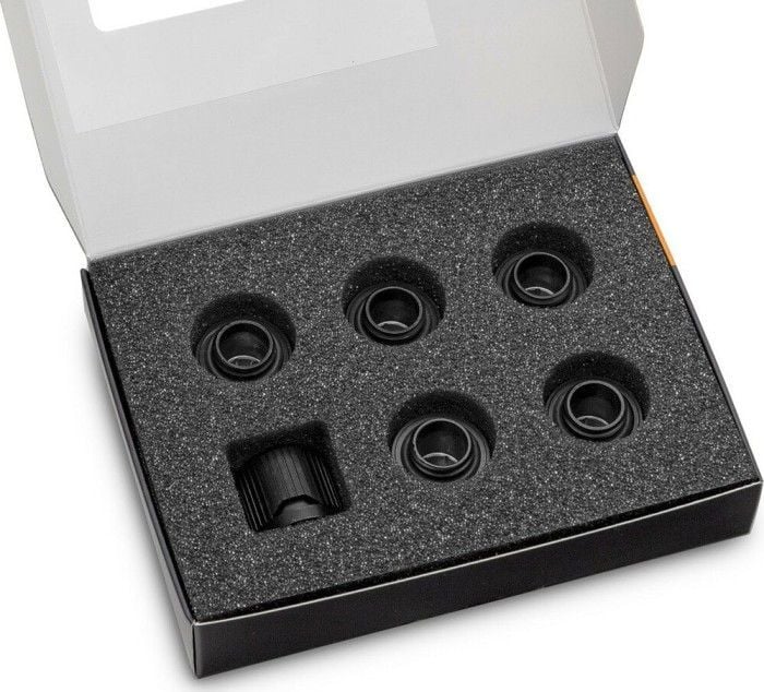 Lidhëse kompresioni EKWB EK Quantum Torque STC 12/16, për tuba të butë 12/16mm, set 6 copë, e zezë