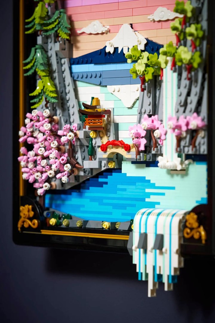 Set LEGO Japanese Cherry Blossom Landscape, dekor muri, shumëngjyrësh