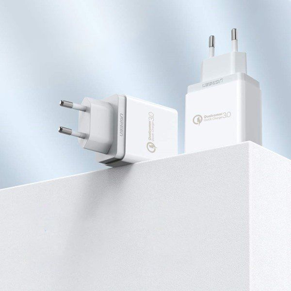 Полнач за ѕид Ugreen CD122, 18W Quick Charge 3.0, 1x USB A, бел
