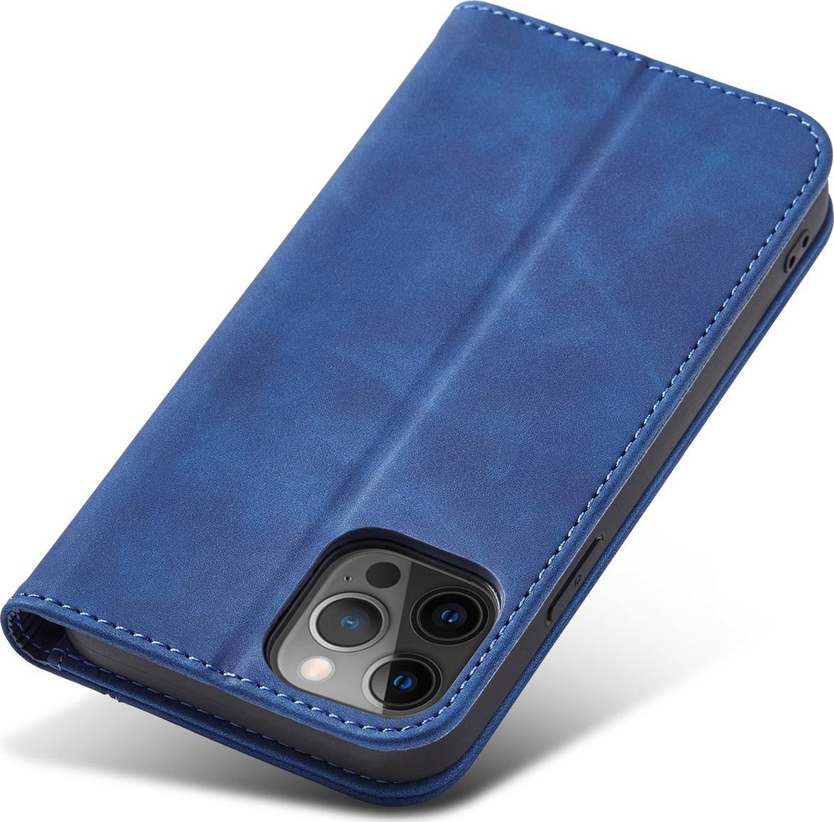 Këllëf portofol Hurtel Magnet Fancy Case për iPhone 12 Pro Max, me mbajtëse kartash, me qëndrim, blu