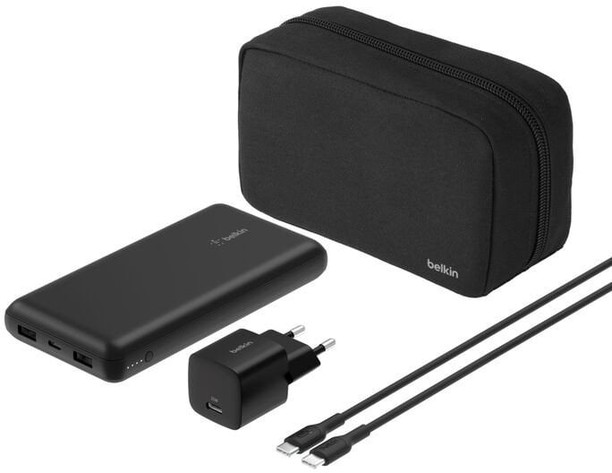 Karikues portativ Belkin Power Bank 20.000mAh, 25W, USB C në USB C 1m, i zi