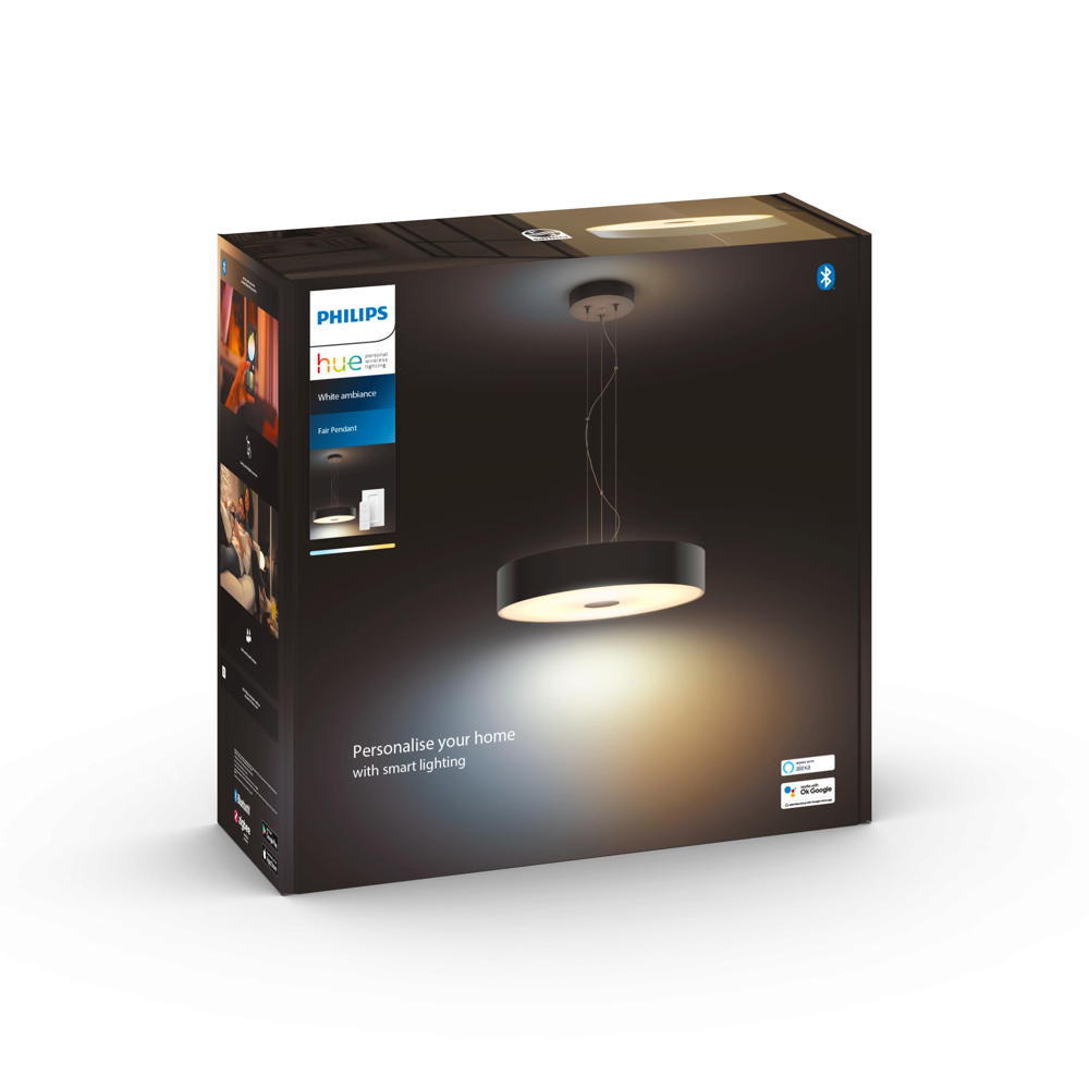 Llambë varëse Philips Hue Fair, LED White Ambiance, smart me dimmer, e zezë