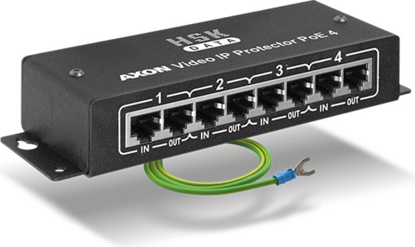 Mbrojtës tensioni AXON VIDEO IP 4POE, për IP dhe PoE, për rrjete dhe kamera, gri