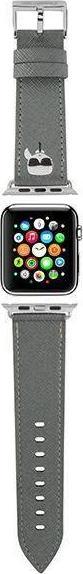 Rrip ore Apple Karl Lagerfeld KLAWMOKHG, 38 40 41mm, lëkurë saffiano, argjendtë