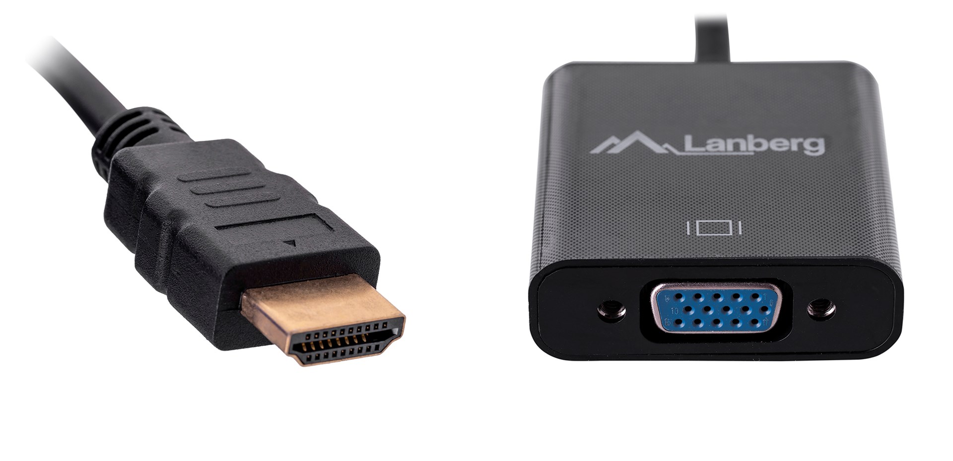 Kabllo adapter HDMI në VGA me audio, 20 cm, e zezë