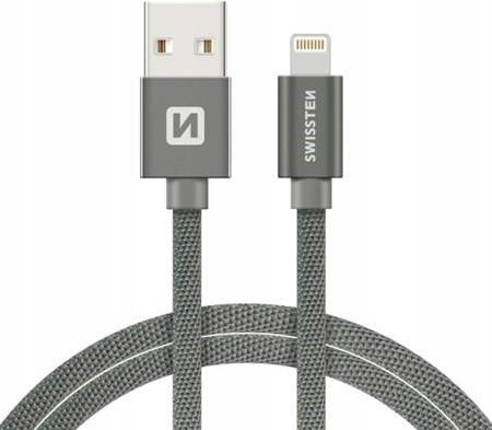 Kabllo karikimi Swissten Textile Fast Charge 3A Lightning, 1.2m, e hirtë
