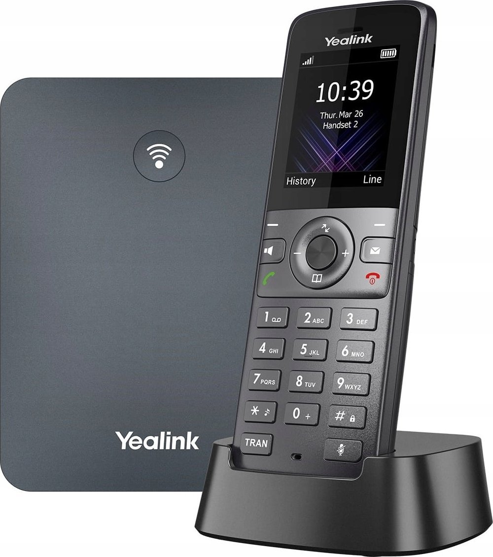 Telefon IP DECT Yealink W74P, ekran TFT, gri