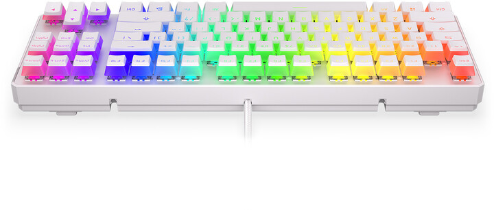 Tastierë Endorfy Thock TKL Pudding Onyx White Red, Kailh Red, US, e bardhë