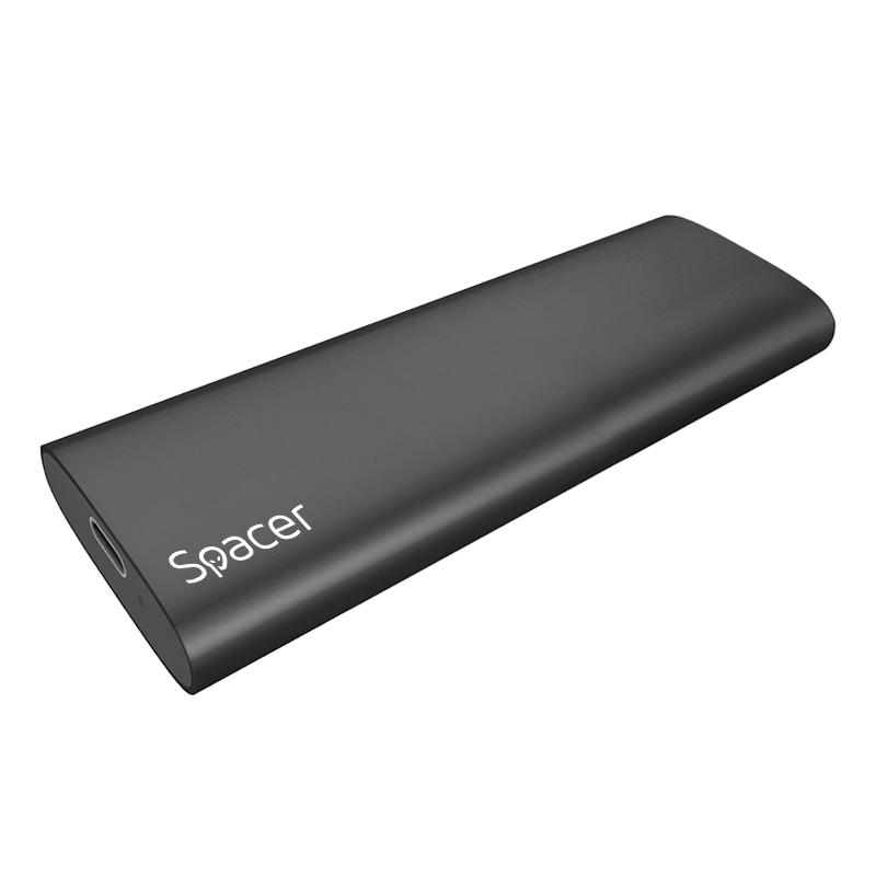 Kuti e jashtme për SSD M.2 RACK SPRK M2TYPEC 04, PCIe NVMe, USB 3.2 Type C, e zezë