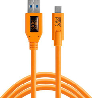 Kabllo USB Tether Tools CUC3215, USB A në USB C, 4.6 m, portokalli