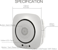 Detektor i dymit Wireless, me sirenë, Wi-Fi TUYA / Smart Life