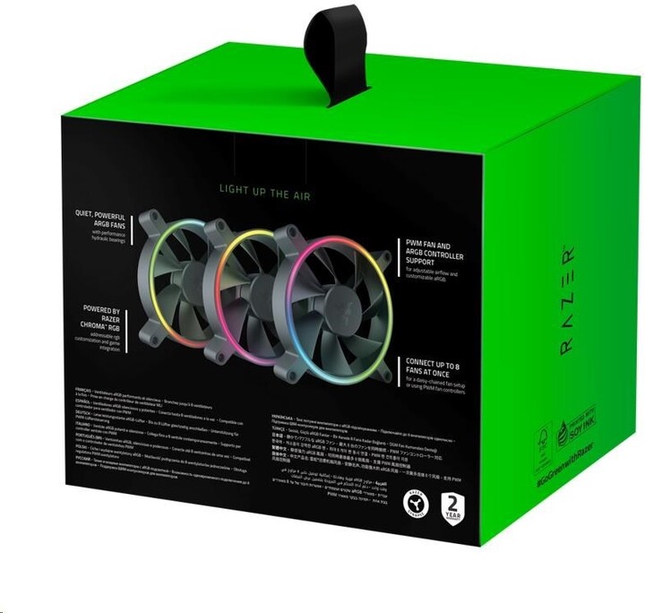 Ventilatorë Razer Kunai 120MM aRGB LED PWM Performance, 3 copë