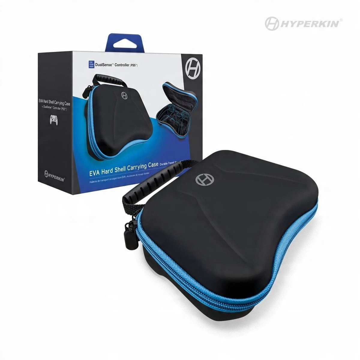 Kuti mbrojtëse Hyperkin EVA Hard Shell për DualSense PS5, xhep rrjete, mbyllje me zinxhir, e bardhë