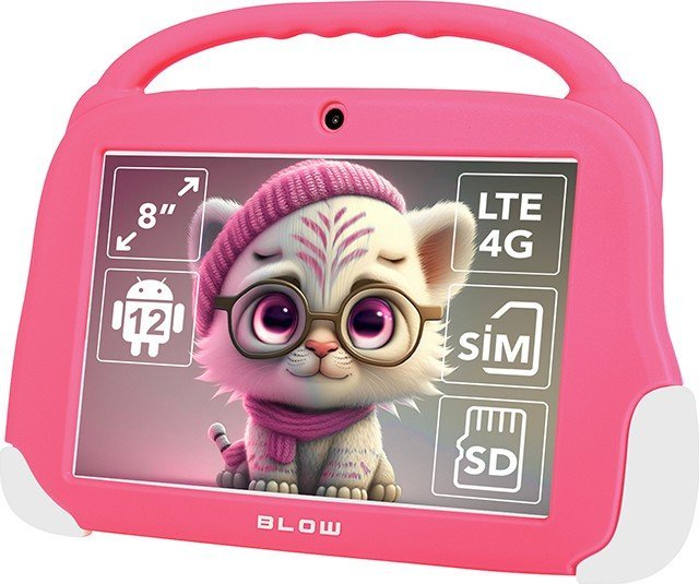Tablet për fëmijë Blow KidsTAB10, 8", 64GB, 4G, rozë
