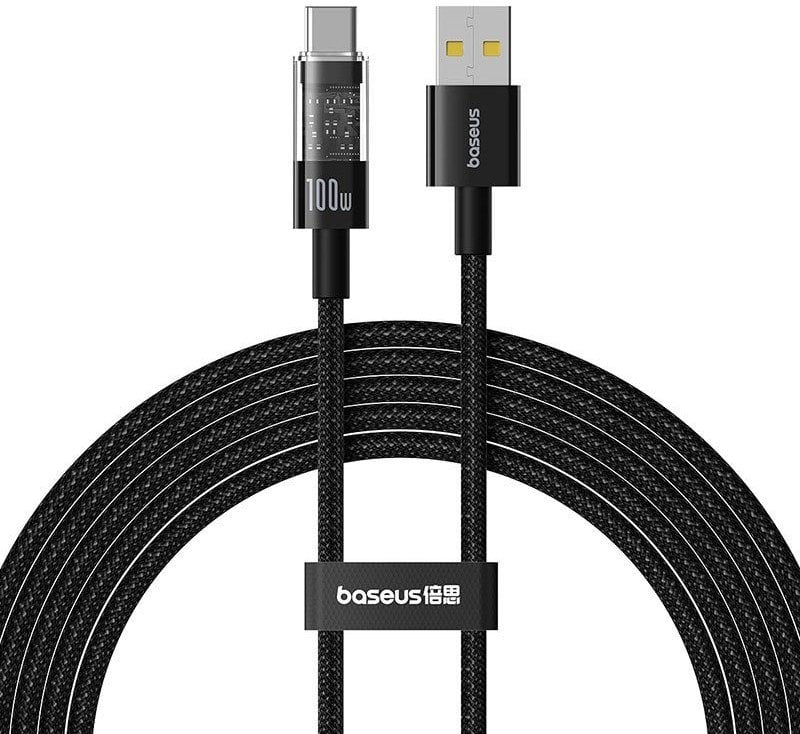 Kabllo USB në Type C Baseus Gem, 100W, 2m, e zezë