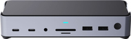 Докинг станица за лаптоп Estuff GLB232006, USB C, 3x екран, PD 100W, сива