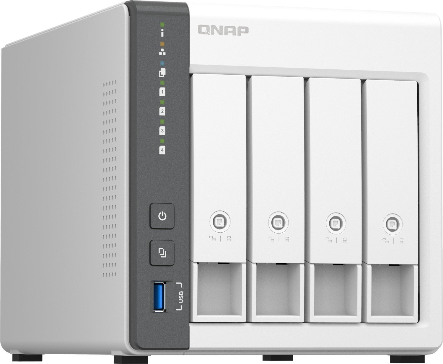 NAS server QNAP TS-433-4G, 4GB RAM, 12TB Seagate IronWolf, i bardhë