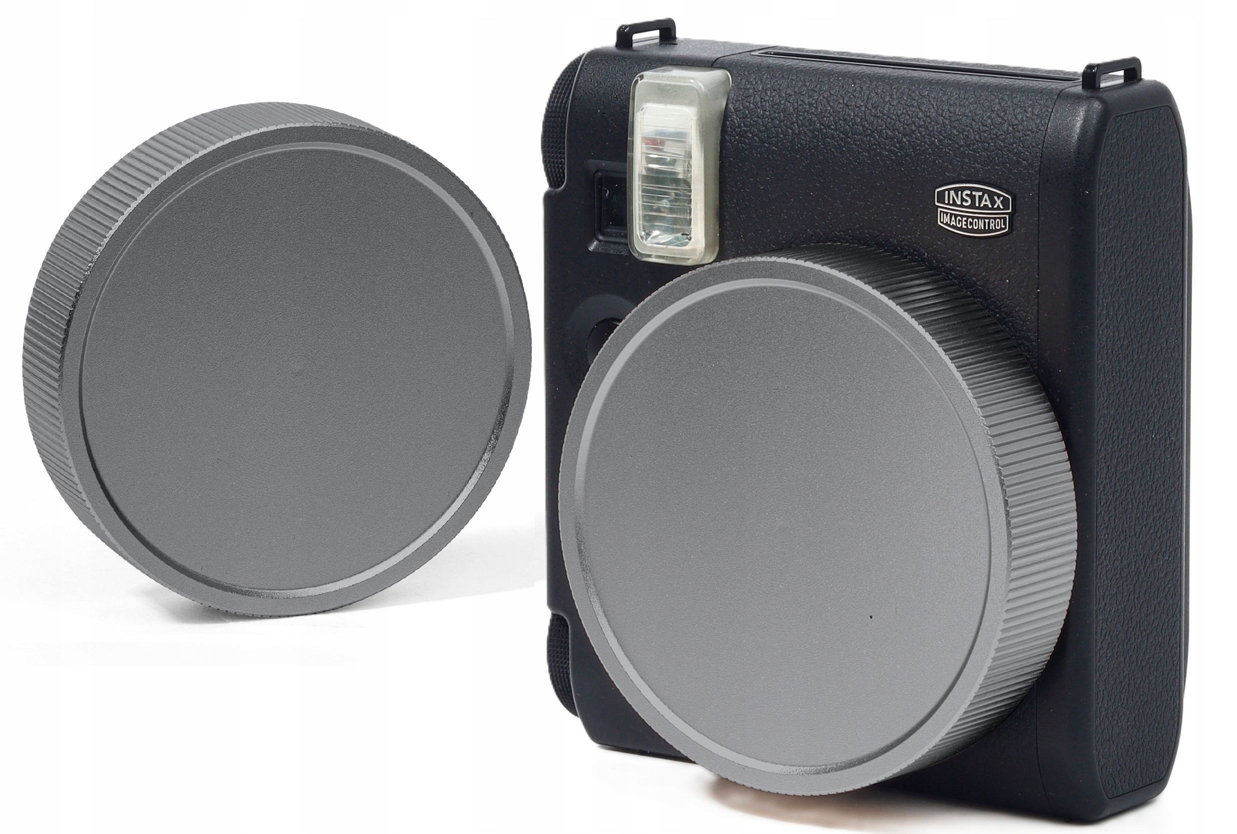 Kapak lente LoveInstant për Fujifilm Instax Mini 99, alumin, me litar sigurie, i zi