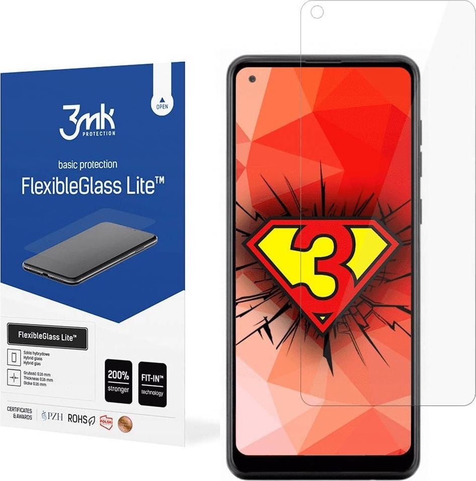 Xham mbrojtës 3MK FlexibleGlass Lite për Xiaomi Redmi 9, 0.16mm, transparent