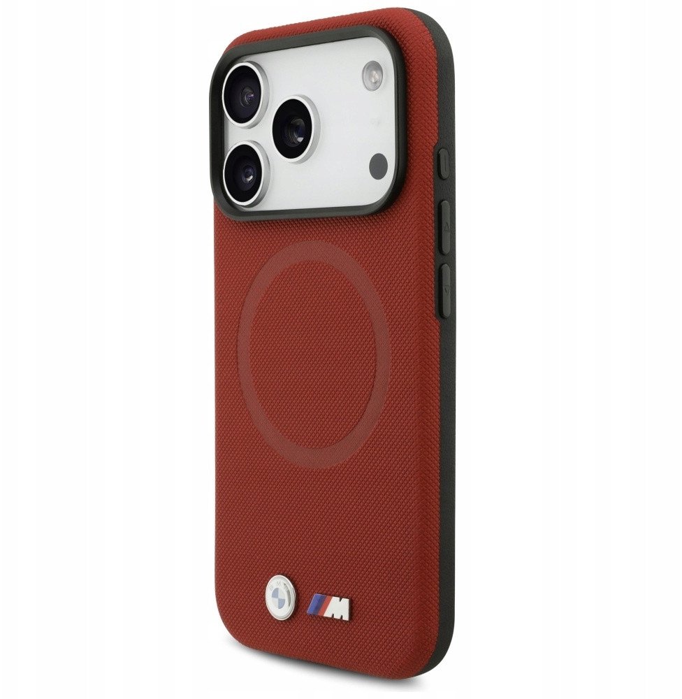 Mbulesë telefoni BMW M FW Metal Logo MagSafe për iPhone 17 Pro, magnetike, e kuqe