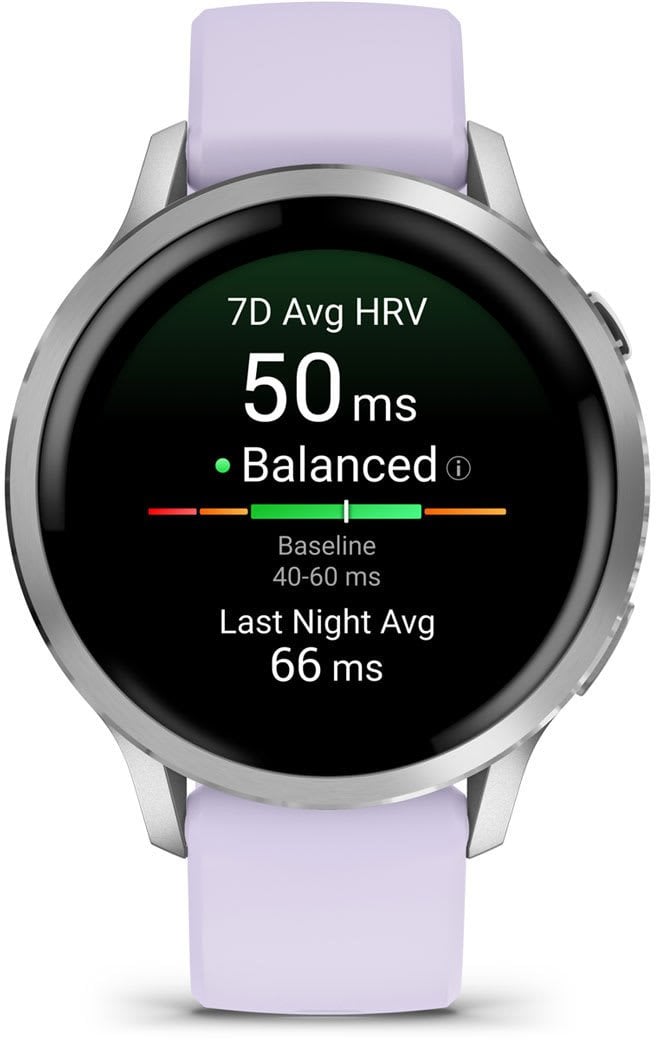Ora inteligjente Garmin Venu 4, GPS, 12 ditë bateri, argjendtë