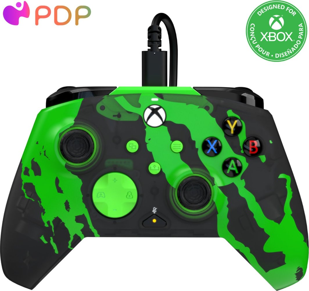 Kontroller PDP XS Rematch, me kabllo, i zi / i gjelbër