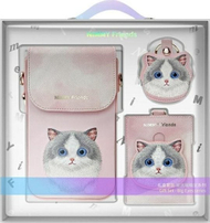 Set çantë dhe portofol Nimmy Big Eyed Cat, 3 në 1, lëkurë ekologjike, rozë