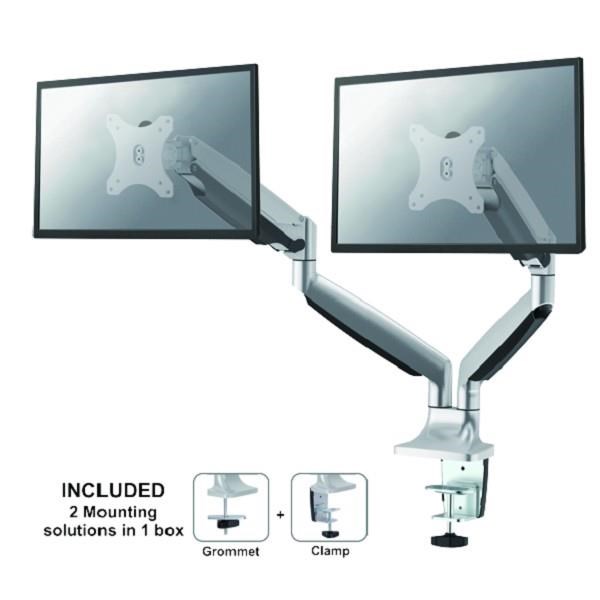 Mbajtëse monitori Neomounts NM-D750DSILVER, 10"-32", e argjendtë