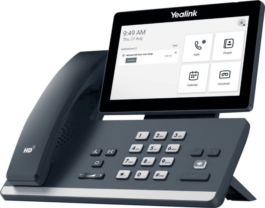 Telefon IP Yealink MP58 Teams, ekran me prekje, Bluetooth dhe Wi-Fi, i zi