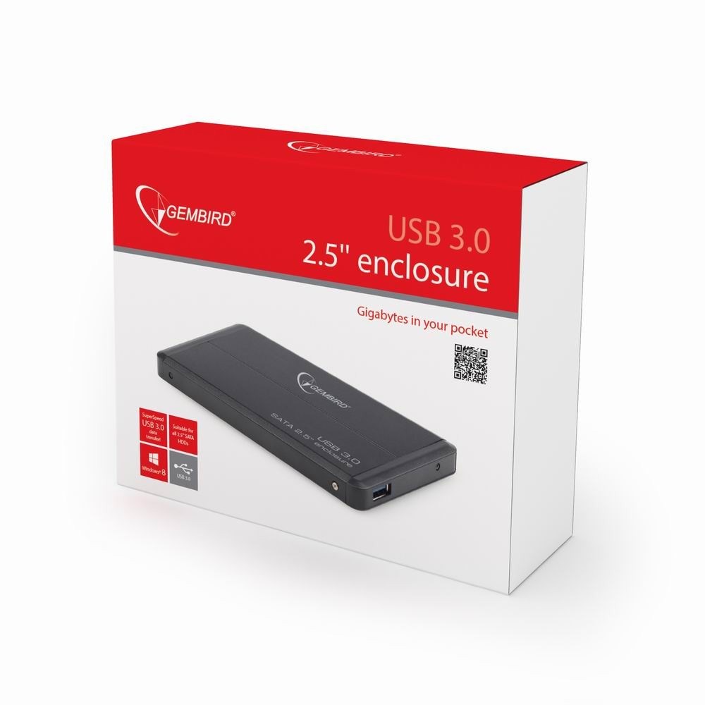 Kuti eksternale Gembird EE2 U3S 2, 2.5", SATA në USB 3.0, e zezë