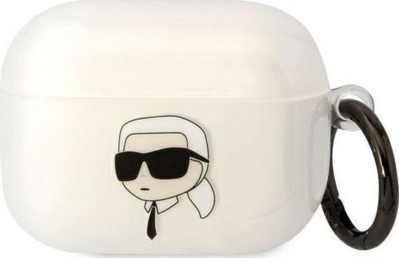 Mbulesë Karl Lagerfeld KLAPHNIKTCT për AirPods Pro, transparente, dizajn Karl`s Head