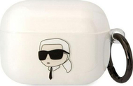 Mbulesë Karl Lagerfeld KLAPHNIKTCT për AirPods Pro, transparente, dizajn Karl`s Head
