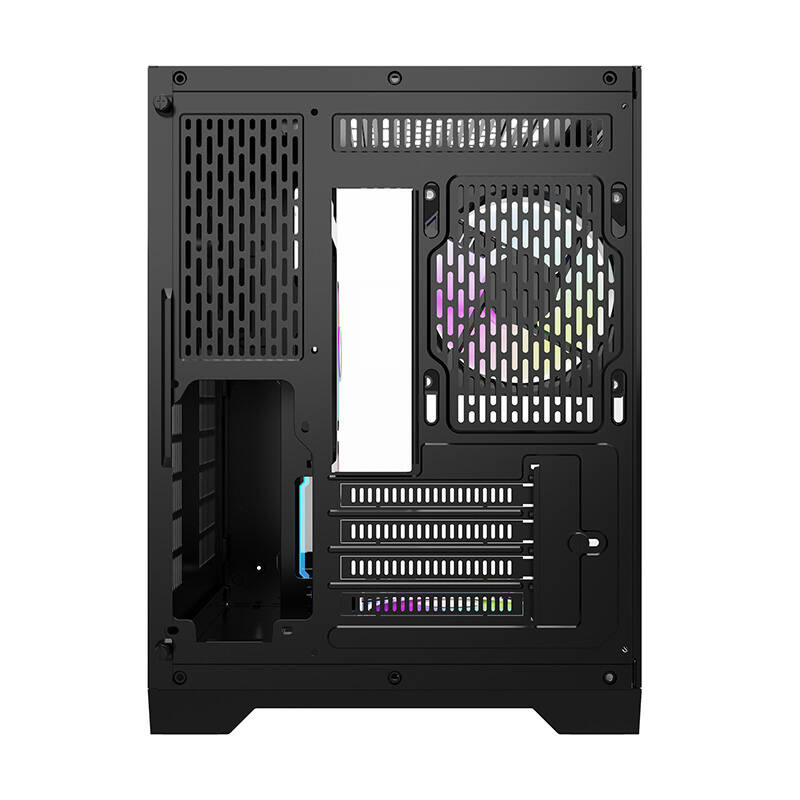 Kuti kompjuterike DarkFlash FT350 Mini Tower, M ATX ITX, 5 ventilatorë ARGB, e zezë