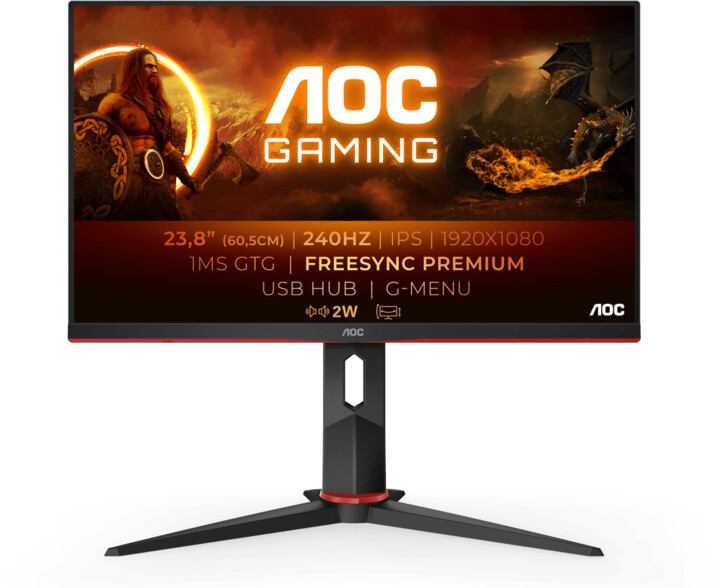 [OUTLET] Монитор AOC 24G2ZU - LED 23,8", Full HD, црн