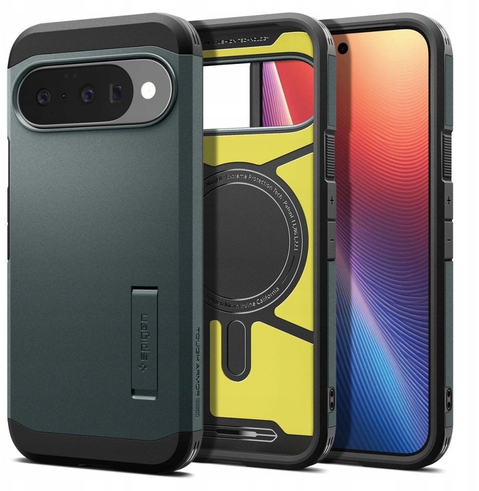 Mbështjellës telefoni Spigen Resistant Armor, Google Pixel 10 Pixel 10 Pro, i gjelbër