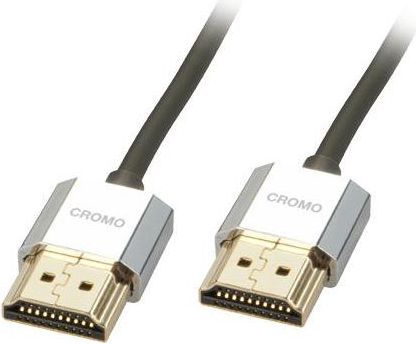 Kabllo Lindy CROMO Slim, HDMI në HDMI, 2m, e argjendtë