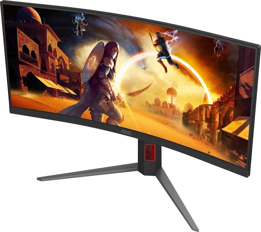 Monitor harkuar gaming AOC CU34G4Z, 34", WQHD 3440 x 1440, 240Hz, i zi e kuqe