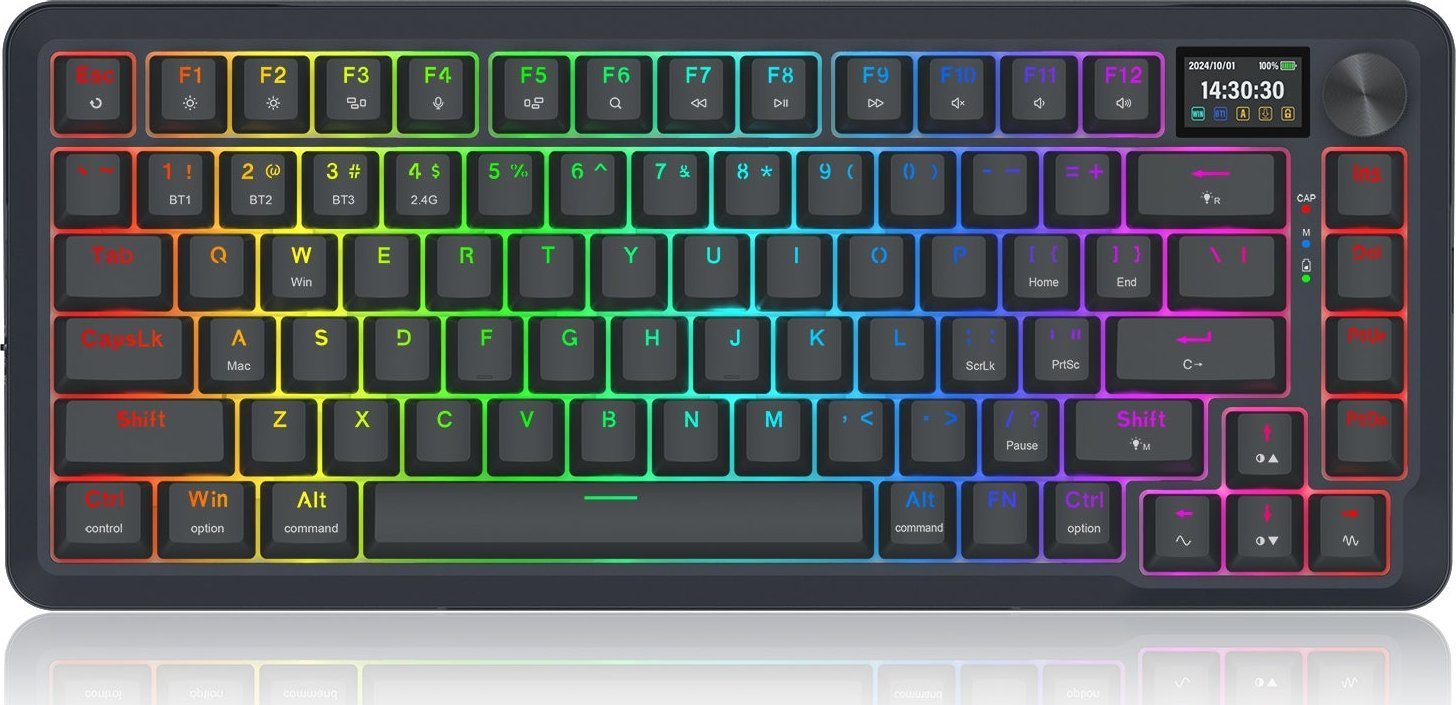 Tastierë mekanike gaming Redragon FLEKACT K708 PRO, 82 taste, RGB, wireless