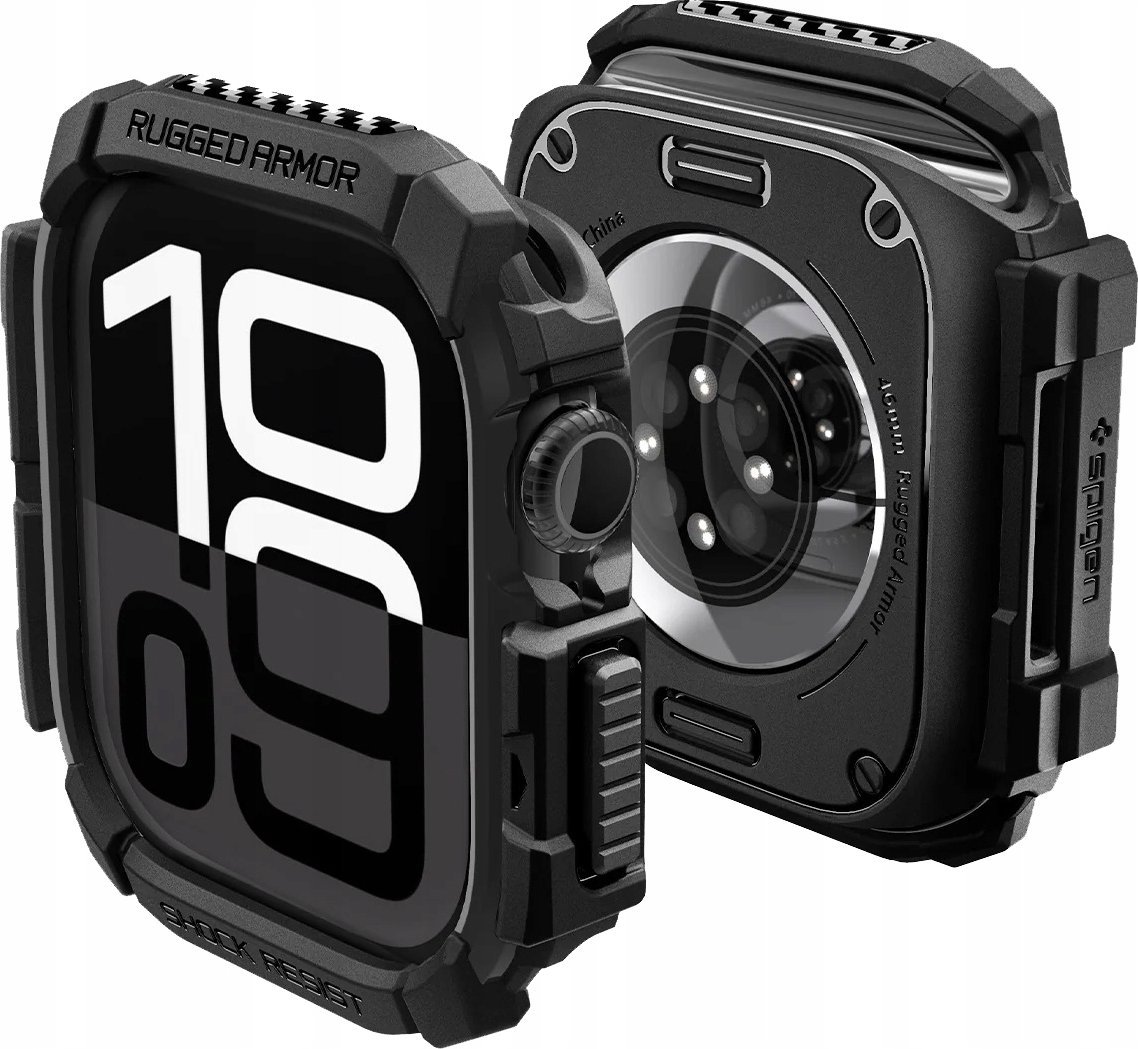 Mbrojtëse ore Spigen Rugged Armor, për Apple Watch 10 46mm, e zezë mat