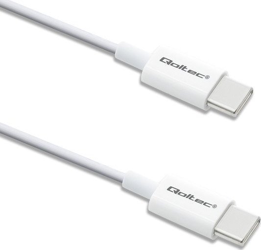 Kabllo USB Qoltec 52360 USB C në USB C, 1.5 m, USB 2.0, e bardhë