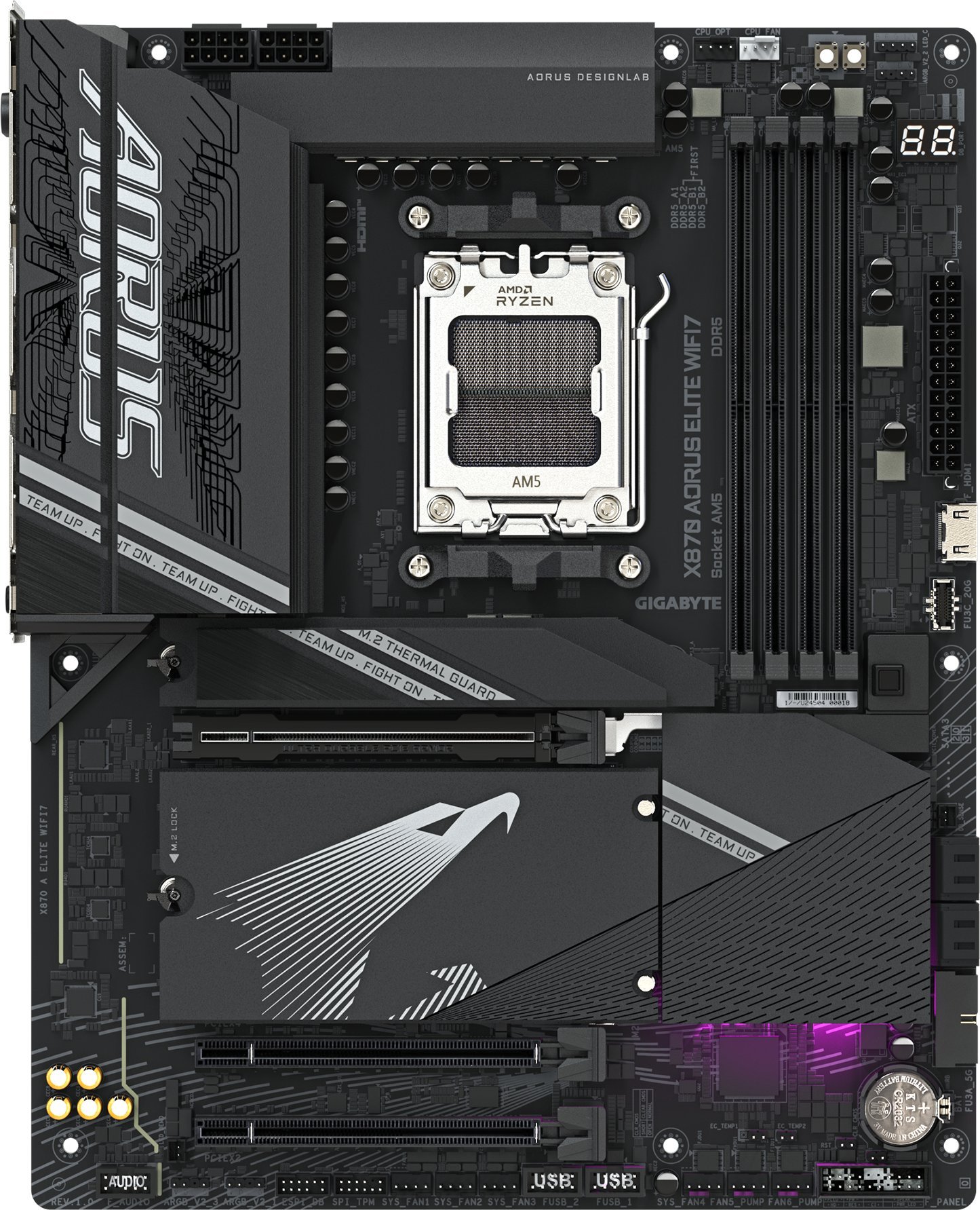 Pllakë amë GIGABYTE X870 AORUS ELITE WIFI7, DDR5, Wi Fi 7, e zezë