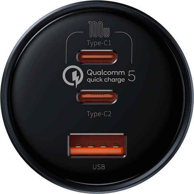 Karikues makine Baseus  1x USB-A, 2x USB-C, Quick Charge ™ 5, 160W, gri + kabllo Xiaomi USB-C 