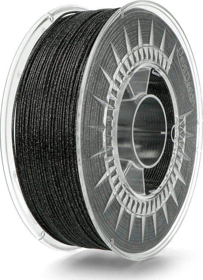Filament 3D PLA Devil Design Galaxy Black, 1.75mm, 1kg, i zi me shkëlqim
