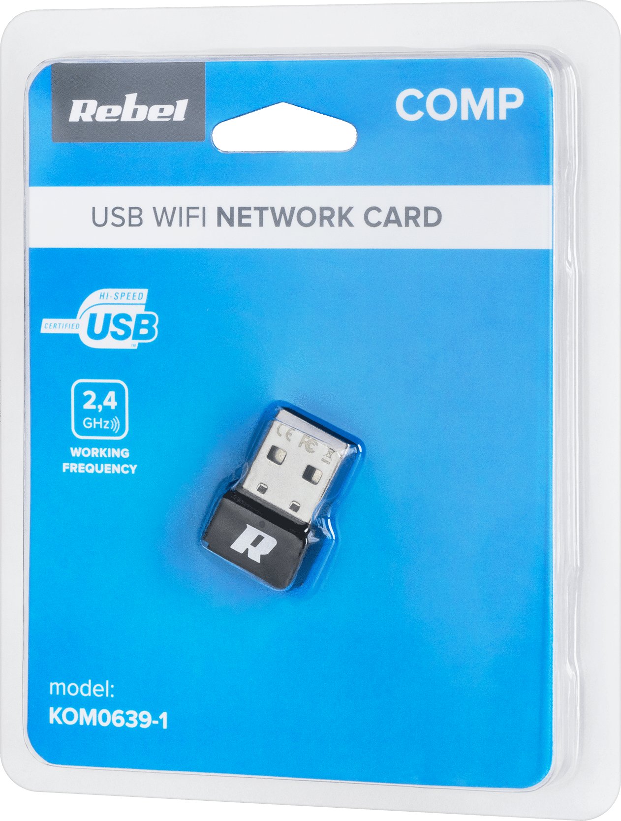 Adapter Wi Fi USB Rebel KOM0639 1, kompakt, i zi