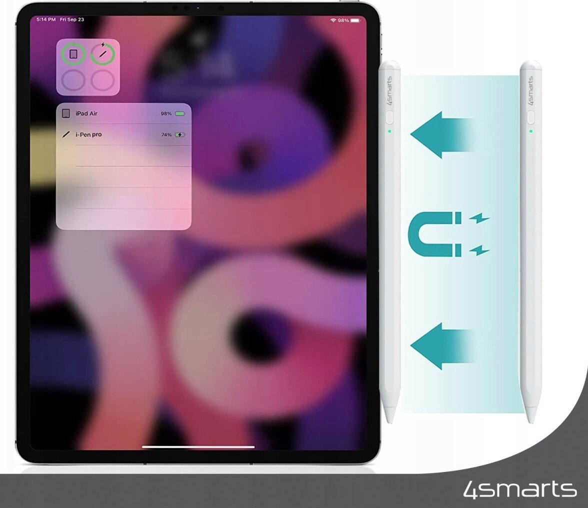 Stilolaps digjital 4smarts Pencil Pro 3 për iPad, aktiv kapacitiv, USB C, i bardhë