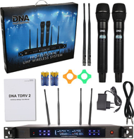Sistem mikrofoni pa tela DNA TDRV 2, 2 mikrofona dorë, UHF, i zi