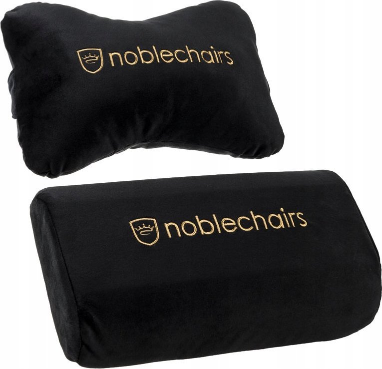 Set jastëkësh gaming noblechairs Pillow Set, 2 copë, për qafë dhe mes, i zi me ari