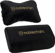 Set jastëkësh gaming noblechairs Pillow Set, 2 copë, për qafë dhe mes, i zi me ari