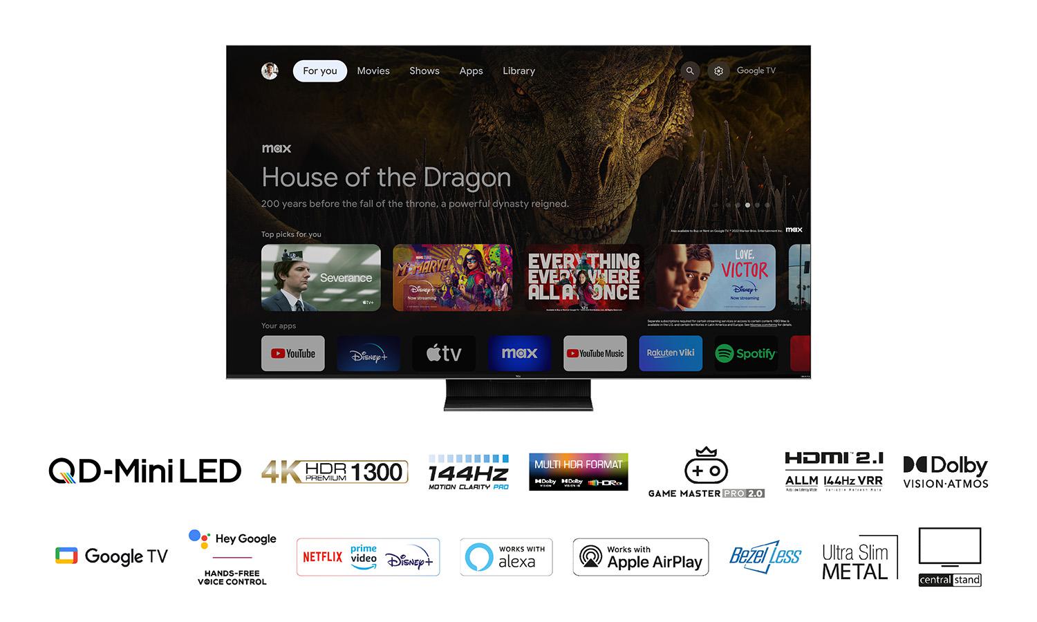 Televizor TCL 75C805, 75", UHD, MiniLED, i zi
