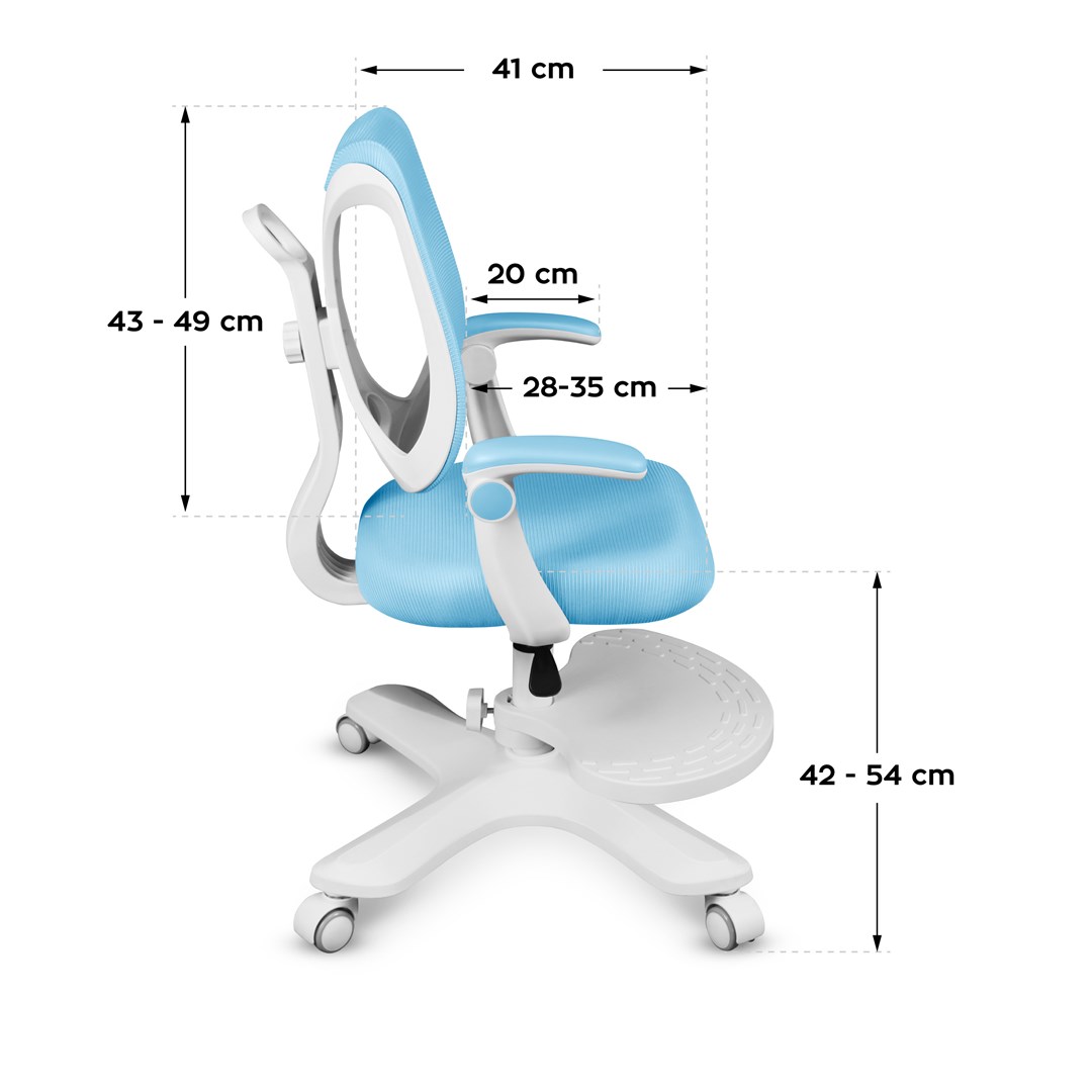 Karrige zyre ergonomike Huzaro Mark Adler Junior 4.6, rrotulluese, për fëmijë, blu